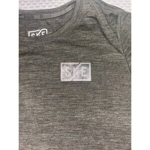 SVE womens Gray Crew Neck Short Sleeve Solid Logo T-Shirt Size S